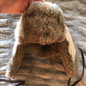 Barney’s NY Rabbit fur trapper hat